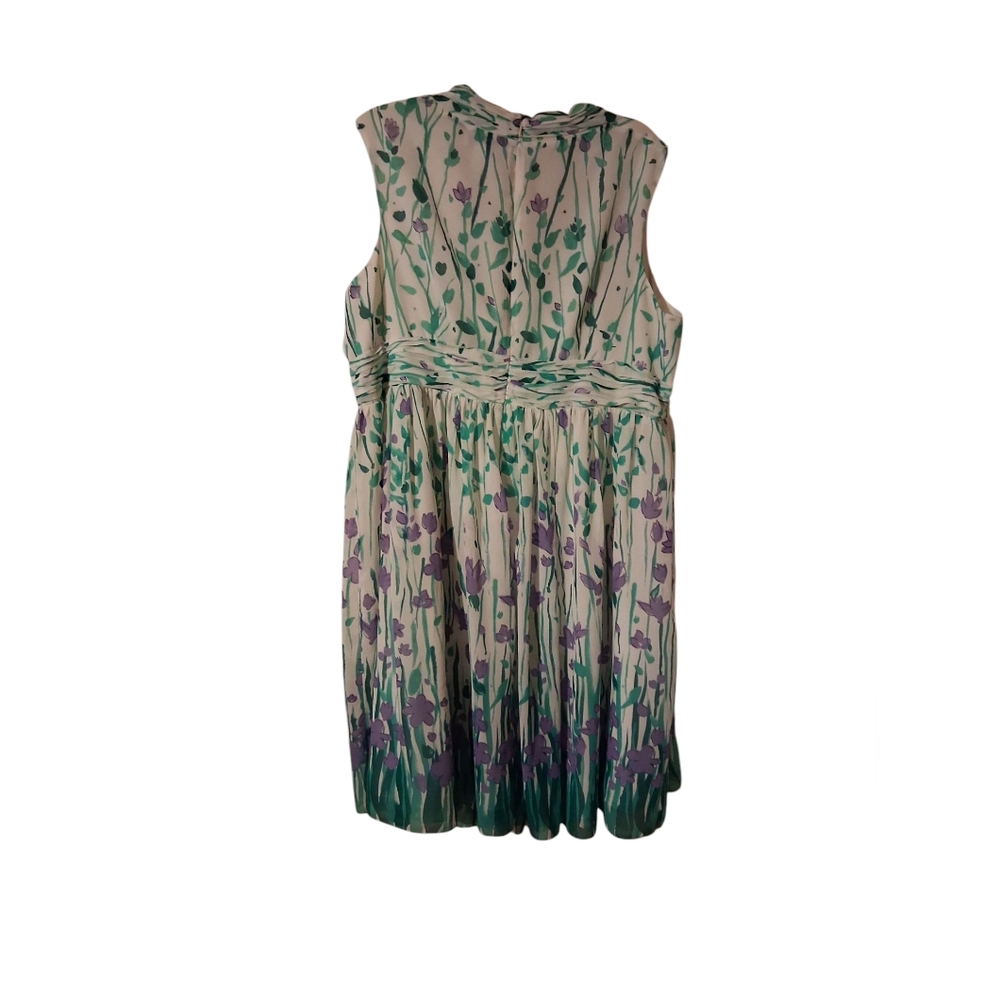 Jessica London Purple and Green Sleeveless Sundress Midi - Picture 3 of 6